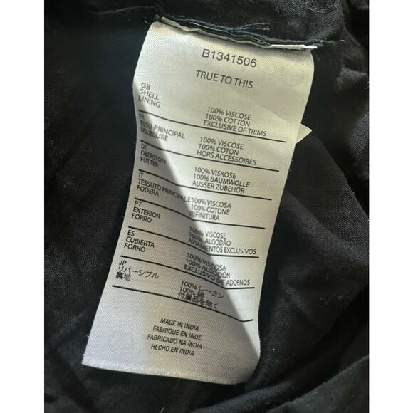 volcom black long sleeve Crinkle Gauze crochet sleeve waist dress Size M - Picture 6 of 7